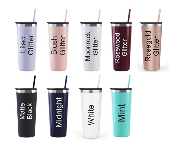 Rose Gold Custom Stainless Steel Tumbler Personalized Name Bridesmaid Gift for Her Roadie Tumbler 