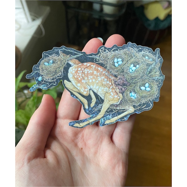 Nest Fawn: Holographic Sticker