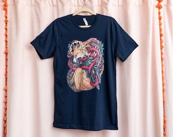 Fox Unisex Tee: Blue