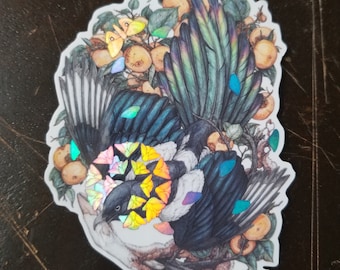 Holographic Sticker: One For Sorrow Takes One For Luck