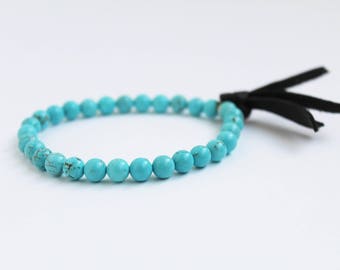 Essential Oil Diffuser Gemstone Bracelet with Leather Tassel · Aromatherapy
