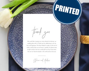 Printed Wedding Thank You Cards: Elegant Reception Place Setting