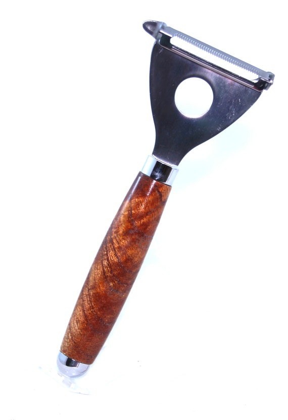 Ergonomic Vegetable Peeler Hand Turned Peeler Stainless Steel Peeler Vegetable Peeler With Wood Handle Etsy UK