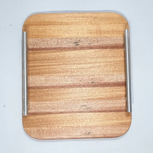 Handgefertigtes Holztablett mit Randmaserung, Frühstückstablett, Käsetablett, Obstplatte, Käsebrett – gemischte australische Hölzer