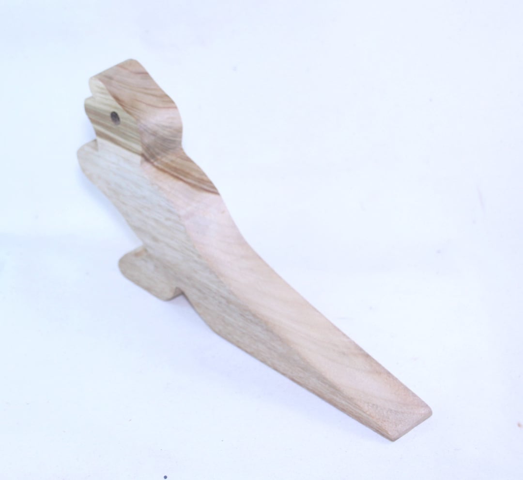 Solid Wood Door Stop or Door Holder This Dinosaur Design Handmade Door