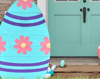 Giant Wooden Easter Egg, 4 Ft Easter Egg Yard Decor, Easter Egg Yard Decor