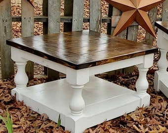 Beautiful Chunky Leg Farmhouse Coffee Table, Farmhouse Coffee Fable, Baluster coffee table, Farmhouse Style Table