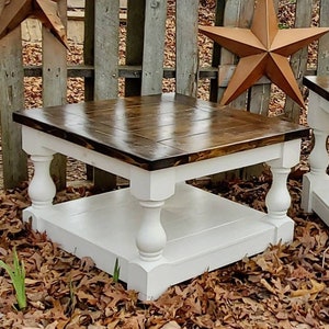 Beautiful Chunky Leg Farmhouse Coffee Table, Farmhouse Coffee Fable, Baluster coffee table, Farmhouse Style Table