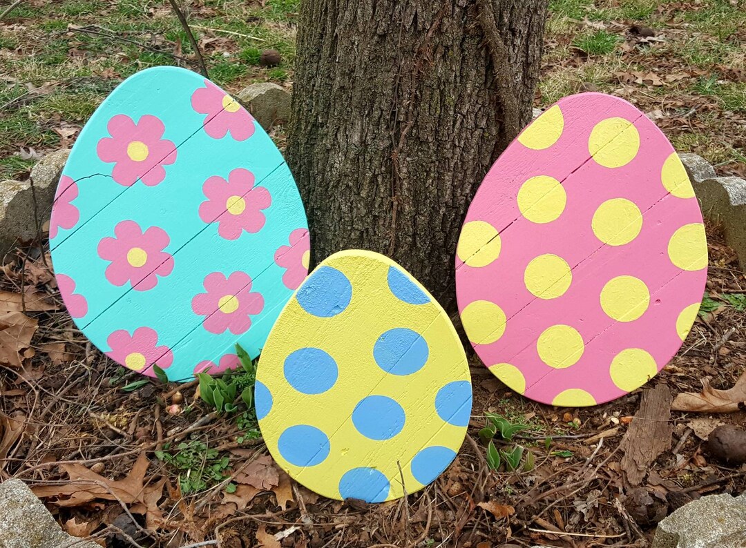 Art de jardin en œuf de Pâques en bois de Northlight Seasonal