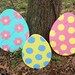 Outdoor Easter decor, One Wooden Easter egg, One Medium Outdoor Easter egg, Easter yard decor, Easter yard art 