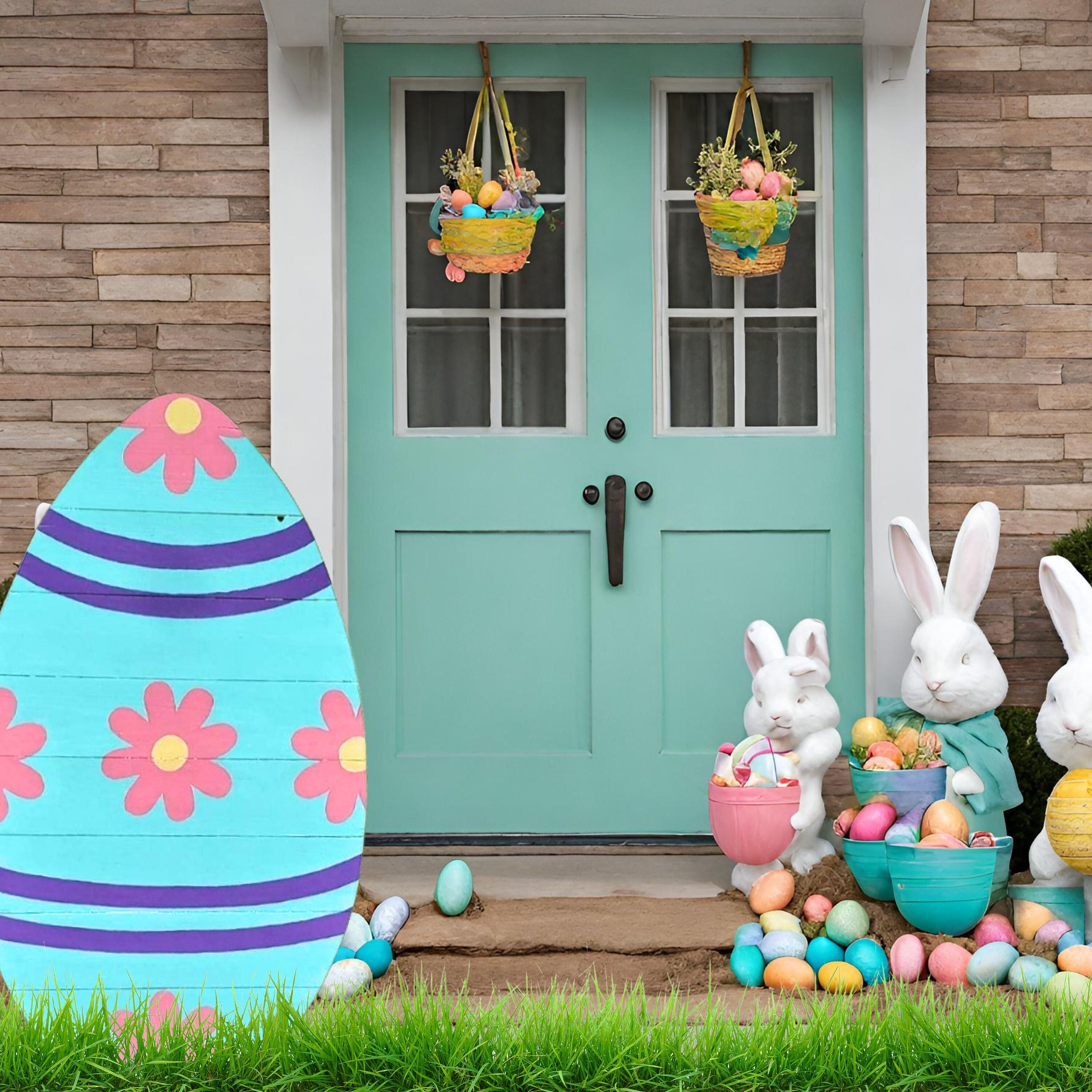 Big Dot Of Happiness Easter Egg Hunt Arrow Yard Signs - Outdoor Easter Bunny Yard Decorations - 10 Piece