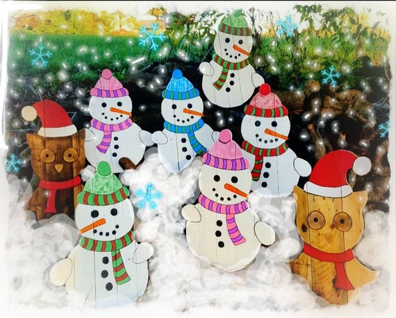 Rustic Farmhouse Snowman Pallet Snowman Christmas Yard Etsy