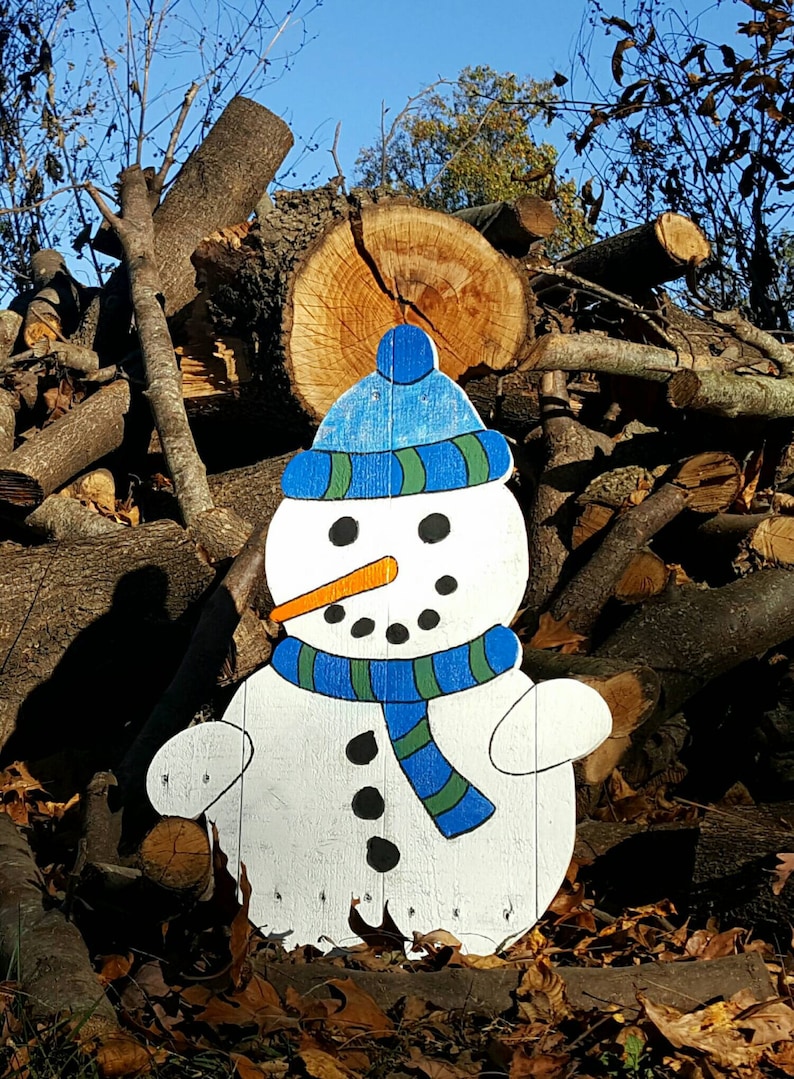 Handmade Wood Snowman Wooden Snowman Pallet Snowman | Etsy