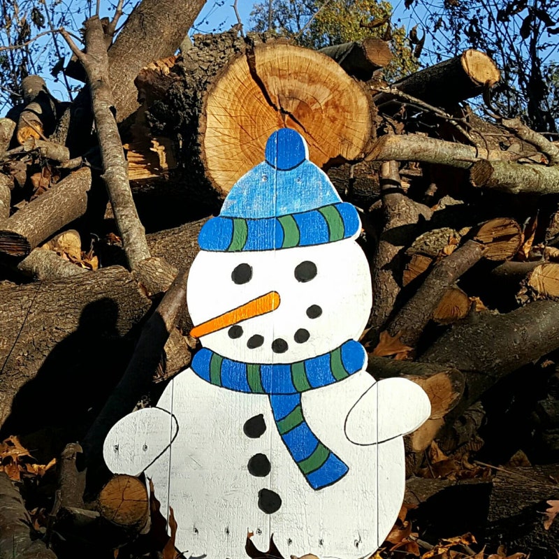 Wooden Snowman - Etsy