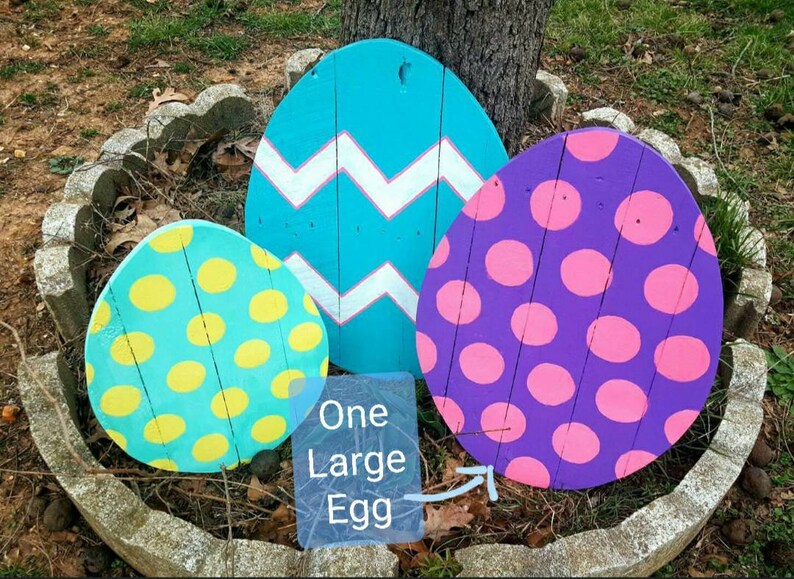 Outdoor Easter Decor 1 Large Wood Easter Egg Pallet Easter Etsy