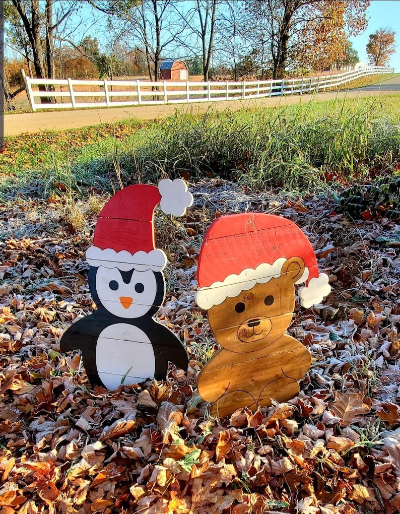 Christmas Penguin Yard Art Christmas Penguin Christmas Yard - Etsy