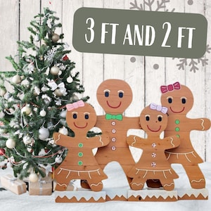 3 Foot Gingerbread Yard Decor, Gingerbread Man, Gingerbread Woman, Gingerbread Family, Christmas Yard Decor