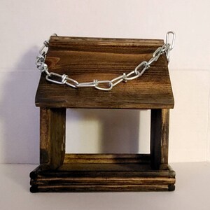 Ebony Wood Bird Feeder with FREE Bird seed, Upcycled Bird feeder, Bird lover gift