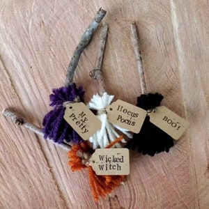 4 Mini Witch Brooms, Witch Broom Set, Witchy Halloween Decor
