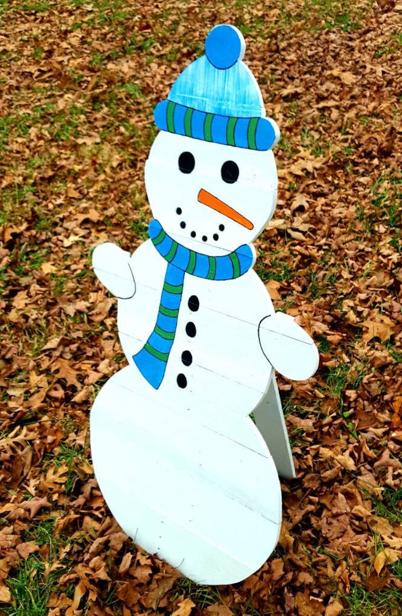 Large Pallet Snowman 4ft Pallet Snowman Christmas Decor | Etsy