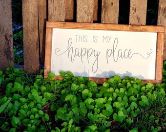 This Is My Happy Place Sign, Indoor Happy Place Sign, Reading Nook Decor