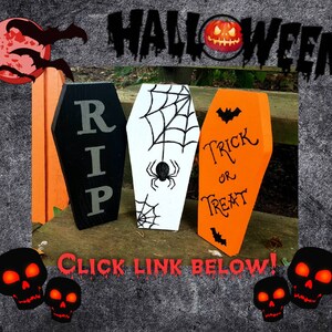 Wooden Halloween Decor Set of 5, Halloween Character Blocks, Scarecrow, Mummy, Frankenstein, Ghost, Black Cat image 6