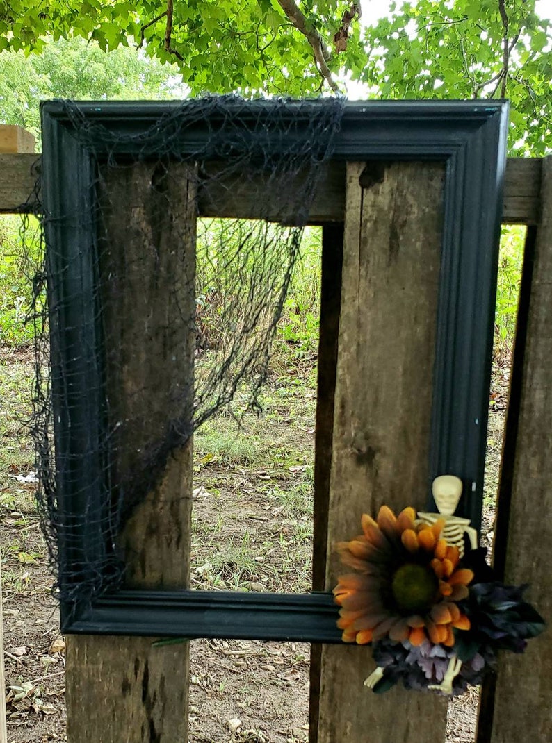 Victorian Style Halloween Frame, Spooky Halloween Frame, Handmade Halloween Decor, Fall Decor image 4