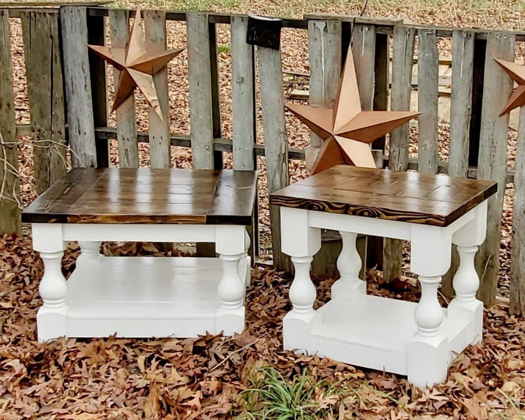 Beautiful Baluster Farmhouse End Table, Farmhouse Side Table, Country