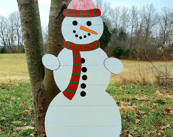 Large Pallet Snowman, Pallet snowman, Christmas decor, Outdoor winter decor, Outdoor snowman decor, Outdoor Christmas decor