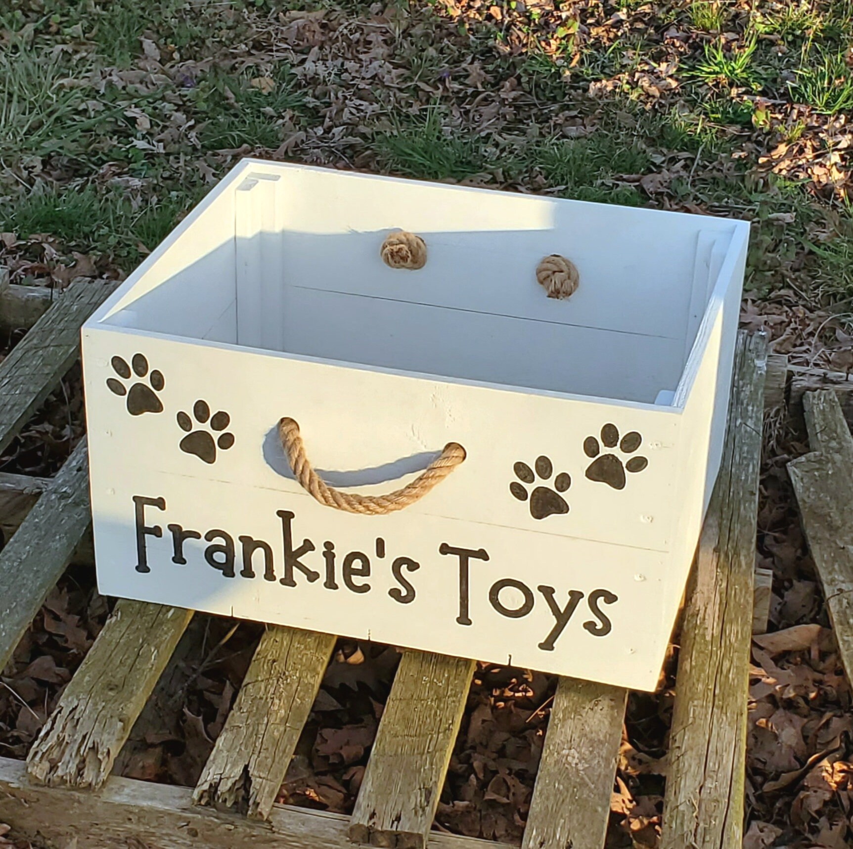 Personalized Wood Dog Toy Crate, Custom Dog Toy Organization Crate ...