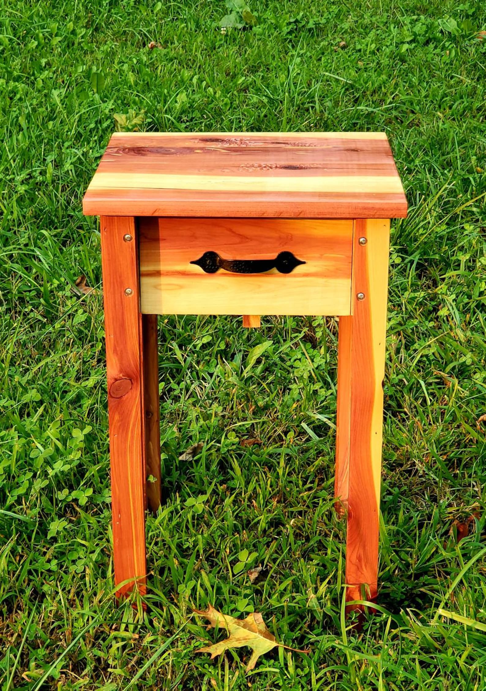 Cedar Nightstand Eastern Red Cedar Bedside Table Cedar End Etsy