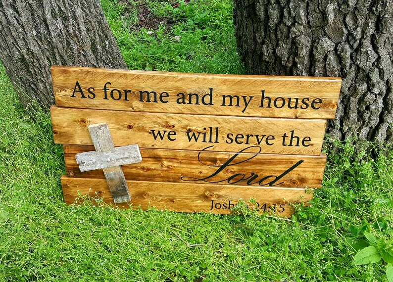 As for me and my house wood sign Bible verse wall art Etsy