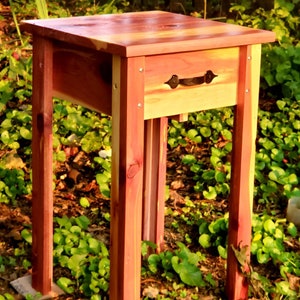 Cedar Nightstand, Eastern Red Cedar Bedside Table, Cedar End Table