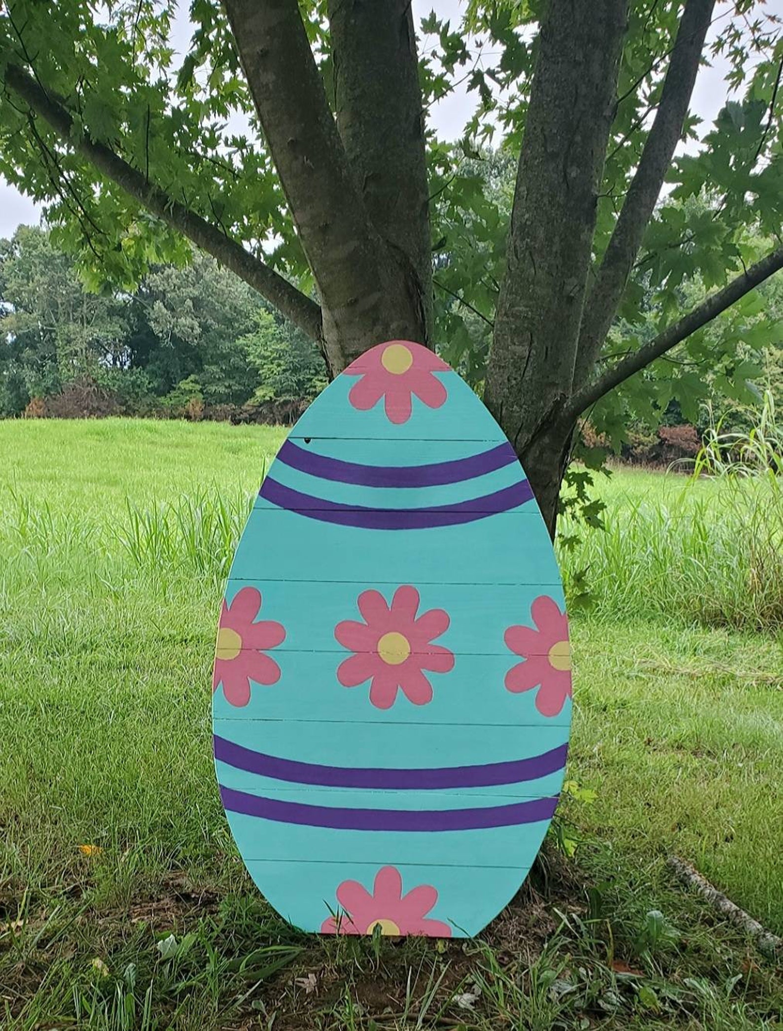 Giant Wooden Easter Egg 4 Ft Easter Egg Yard Decor Easter Etsy