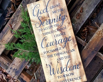 Serenity Prayer Sign, Serenity pallet sign, God grant me the serenity sign, Reclaimed wood sign, Christian decor