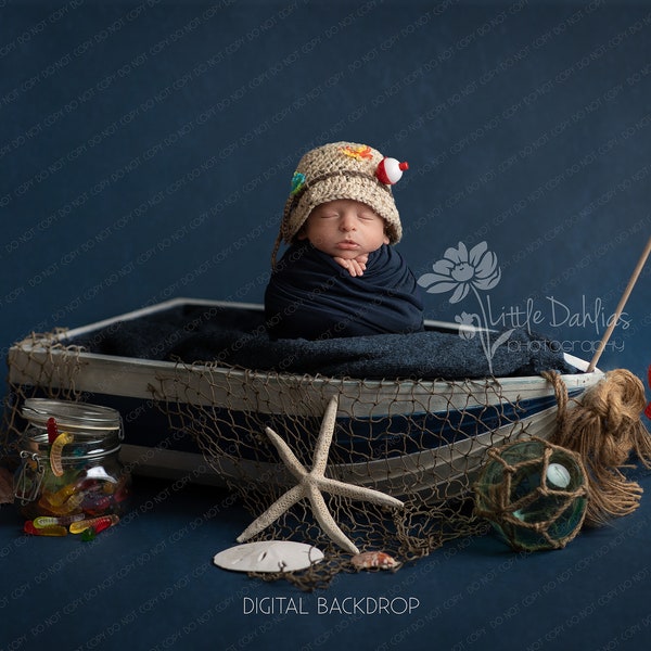 Newborn Fishing Boat Digital Backdrop