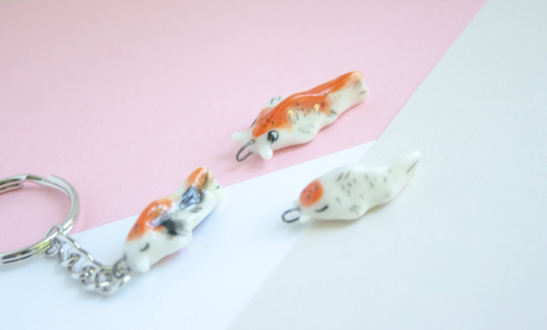 Ceramic Koi Keychain Porcelain Koi Fish Etsy