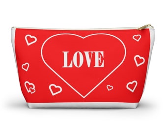 Red Love Accessory Pouch w T-bottom