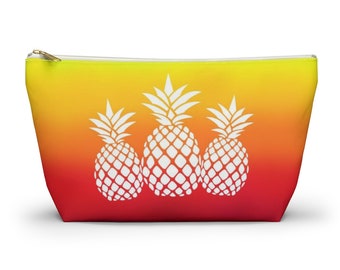 Warm shades of Pineapple  -  Accessory Pouch w T-bottom