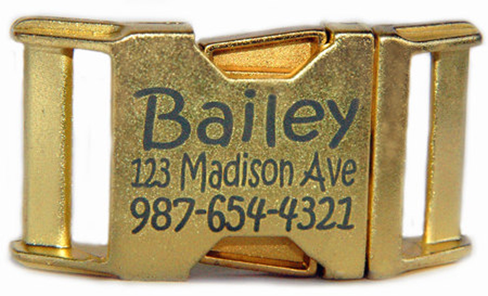 Dog collar w/ personalized ID buckle Engraved buckle pet Etsy