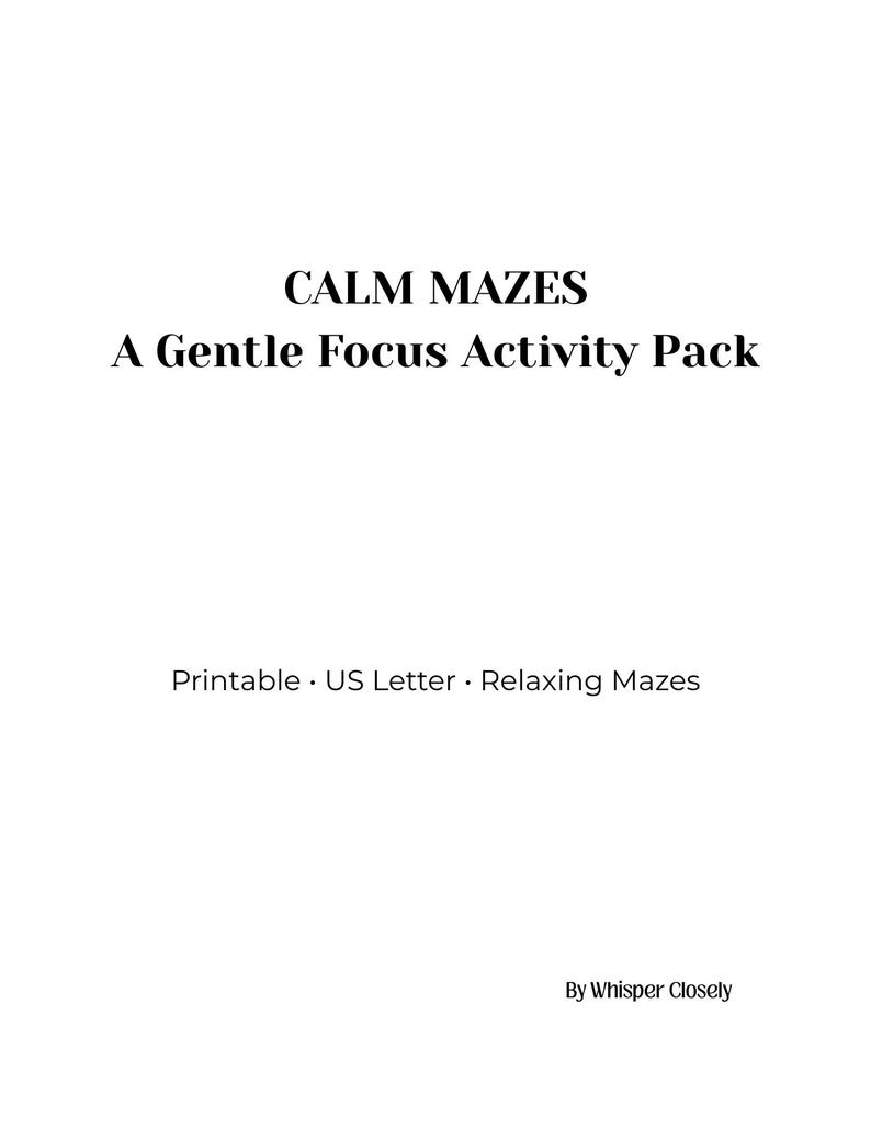 Calm Mazes - A Gentle Focus Activity Pack - Etsy Australia