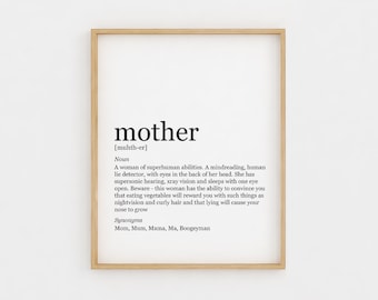 Gift for Mom Mother definition Mothers Day Gift Printable Gift for Mom Mother definition Mothers Day Gift Printable