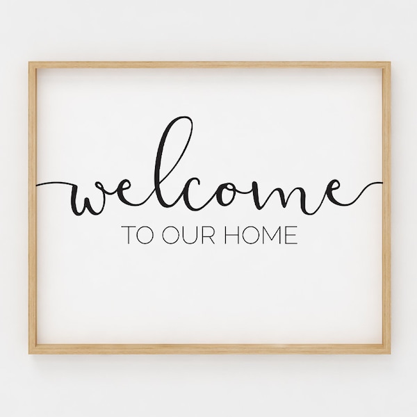 Welcome To Our Home Sign, Printable Wall Art, Welcome sign, Welcome printable, Welcome Porch Sign, Welcome to sign Welcome poster Home decor