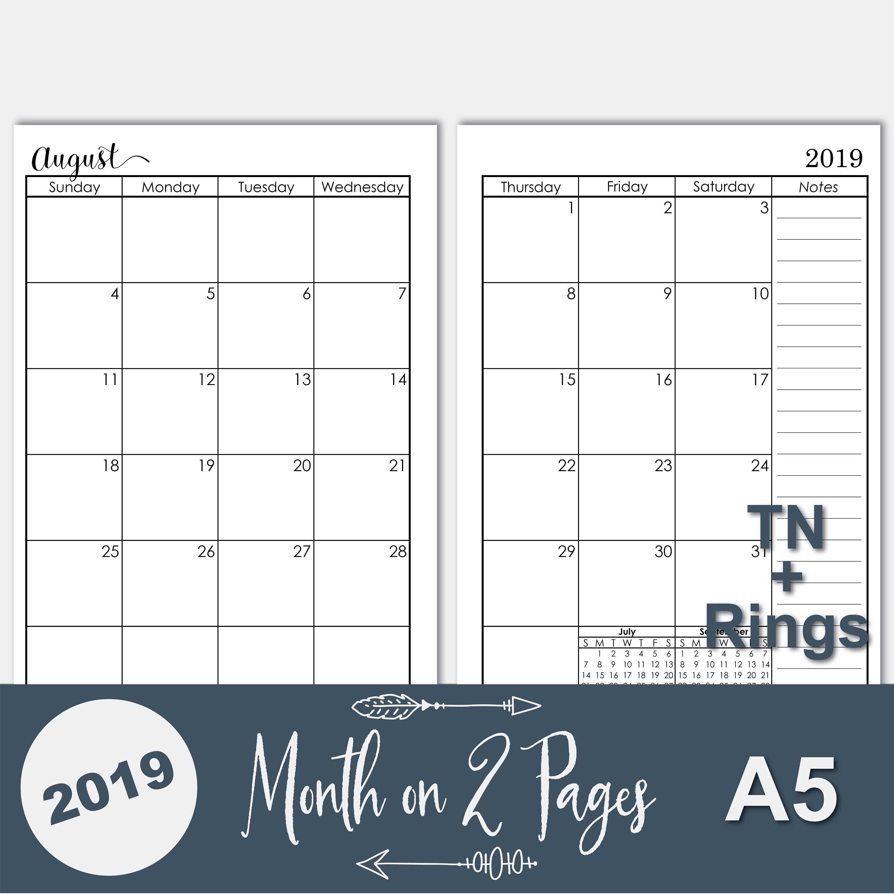 A5 Planner Inserts / Travelers Notebook Inserts A5 TN Etsy