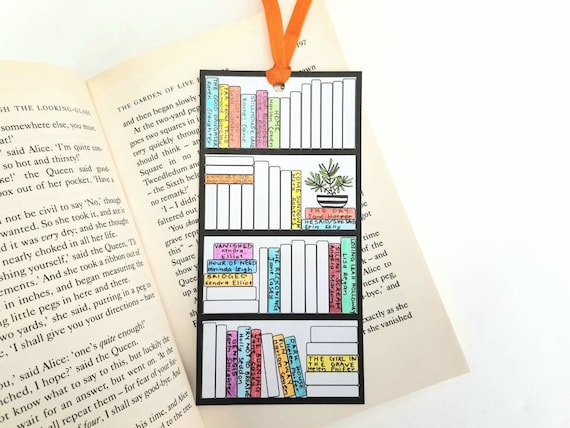 Book Tracker Bookmark Personalized Printable Bookmarks Book Shelf