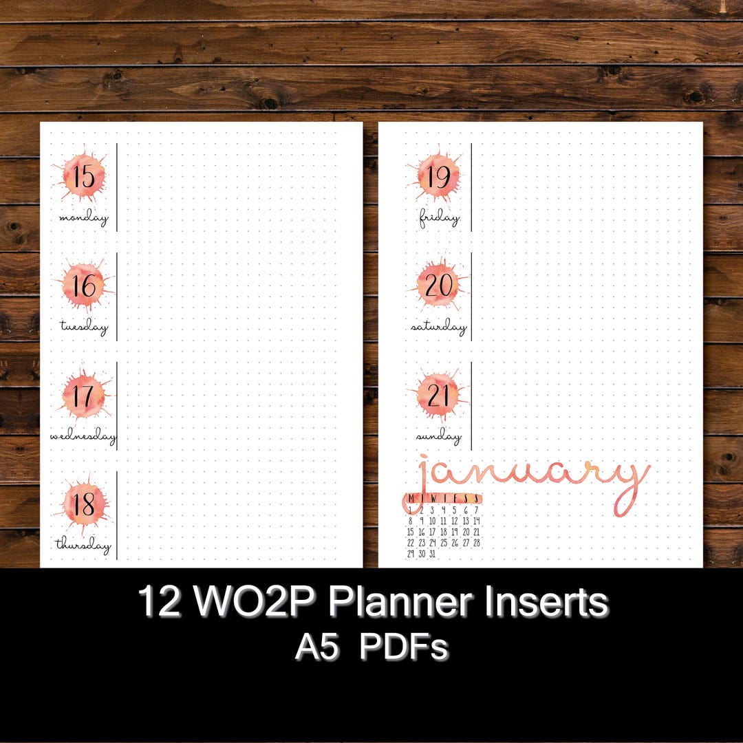 Weekly Planner Printable, A5 Planner Inserts, Bullet Journal Printable ...