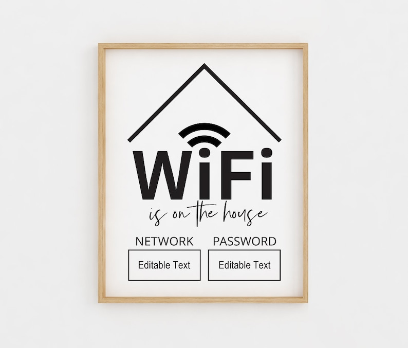 Wifi Password Sign Editable Wifi Sign Template Wifi Password - Etsy Canada