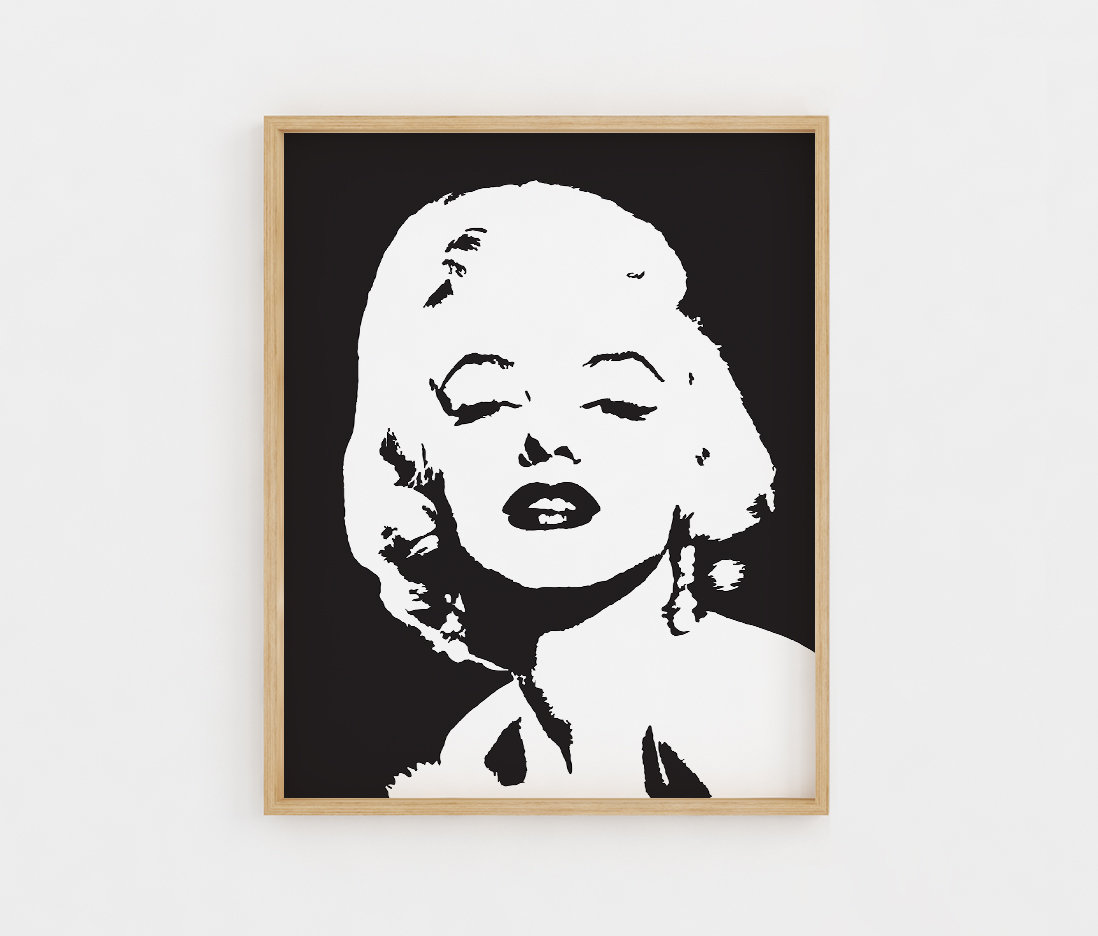 Marilyn Monroe Wall Art, Black and White Marilyn Monroe Printable