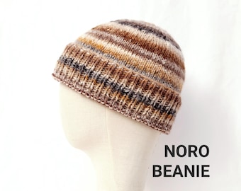 Beanie Knitting Pattern | Noro Beanie | Noro Ito Yarn | Noro Kureyon Yarn | Fitted Beanie Pattern | Simple Beanie Pattern for Beginners