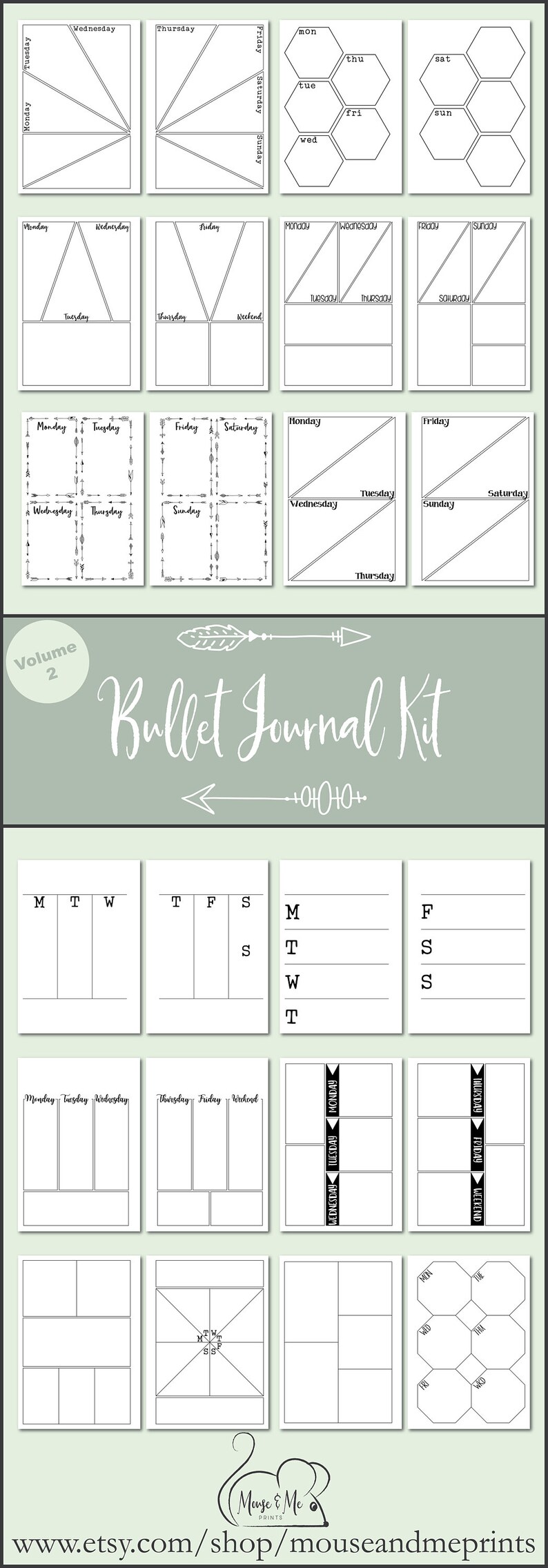 12 X A5 Planner Inserts / Bullet Journal Kit Bujo Printables - Etsy ...